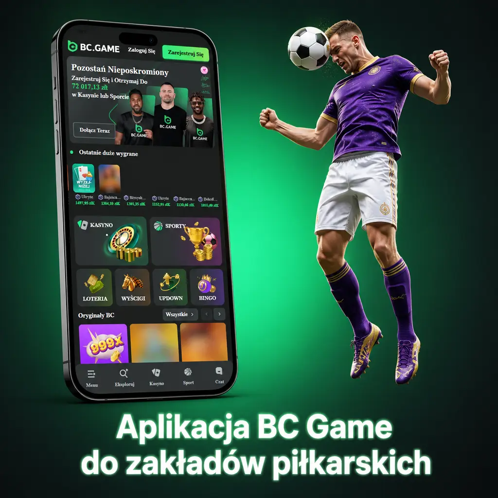 Aplikacja mobilna BC Game do zakładów piłkarskich na Androida i iOS z kursami live i statystykami meczowymi