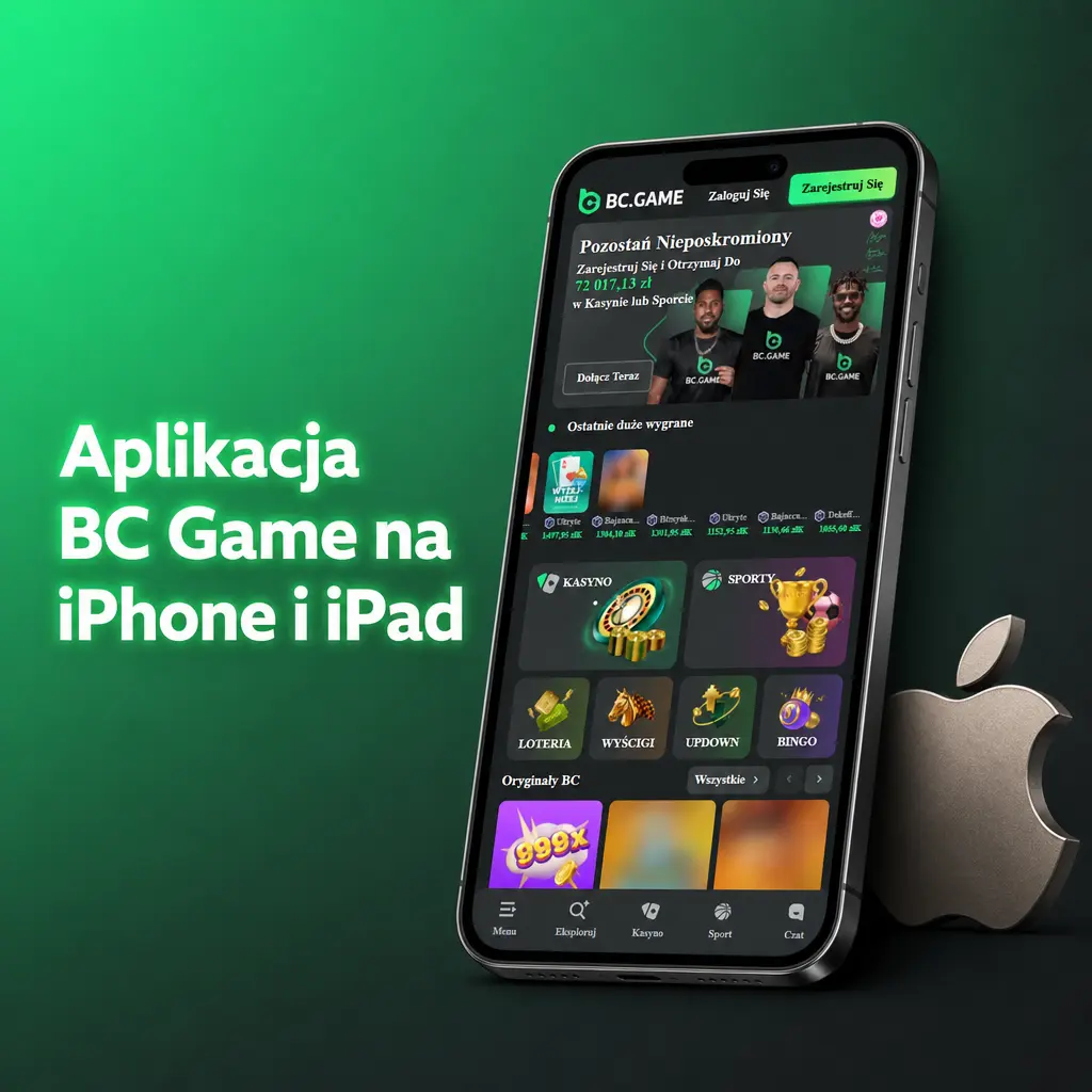 Aplikacja BC Game na iPhone i iPad – zakłady sportowe, kasyno na żywo, płatności BLIK i kryptowaluty