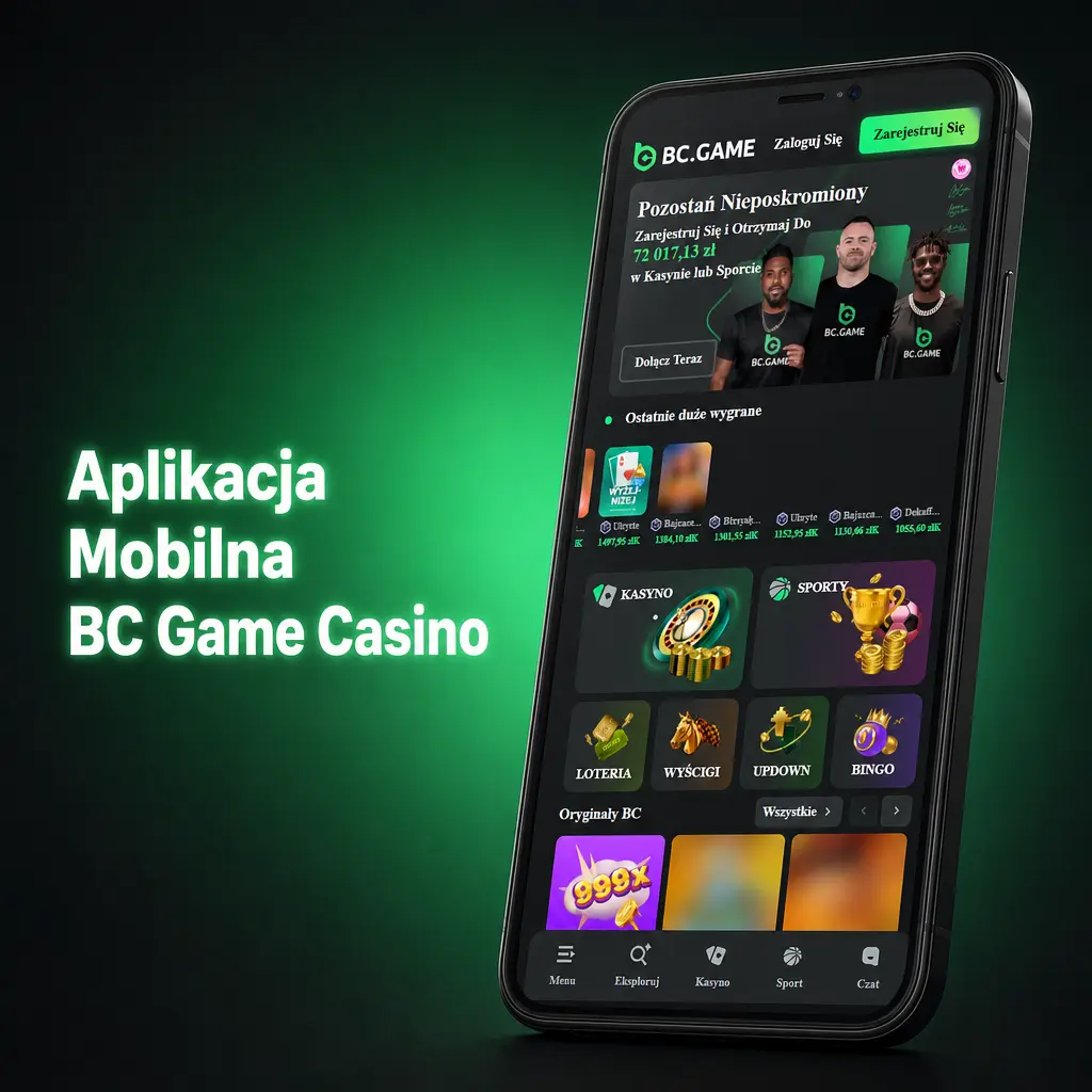 Aplikacja mobilna BC Game Casino – pobierz APK na Androida lub PWA na iOS, logowanie Face ID i powiadomienia push