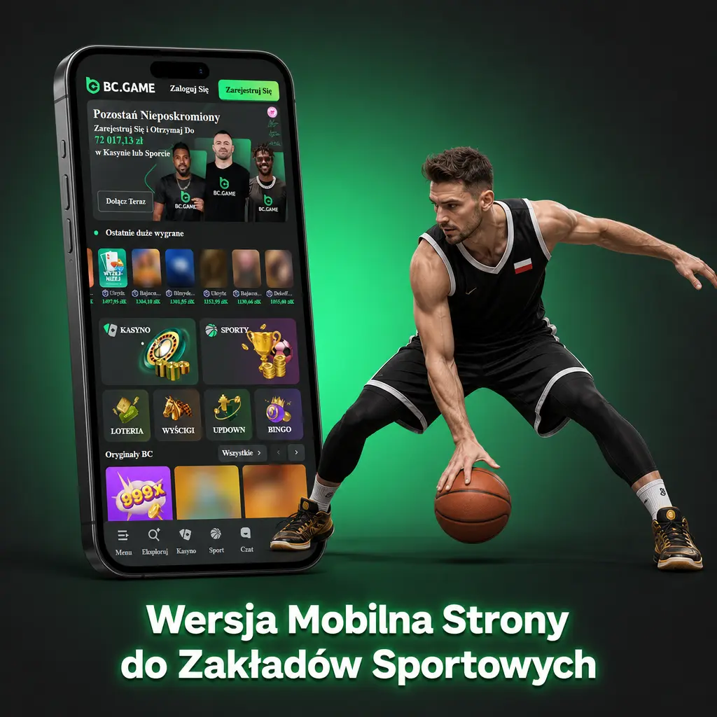 Mobilna wersja BC Game w przeglądarce telefonu – pełna oferta zakładów sportowych bez instalowania aplikacji.