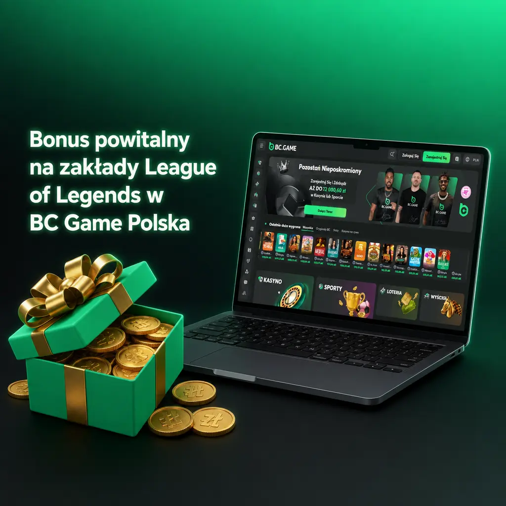 Bonus powitalny 180% + 40% RakeBack na zakłady League of Legends w BC Game Polska od 20 PLN depozytu.