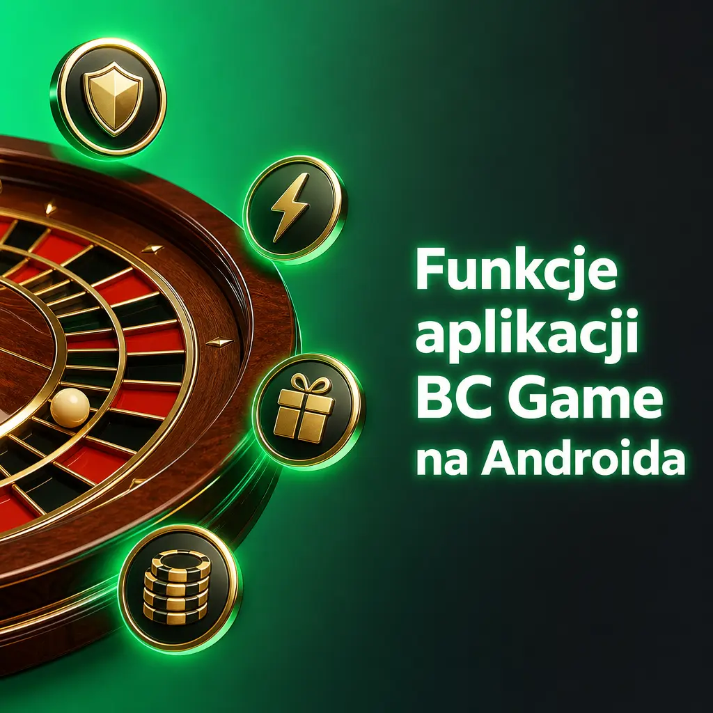 Ekran aplikacji BC Game na Androida z kasynem, zakładami sportowymi, portfelem krypto i powiadomieniami push
