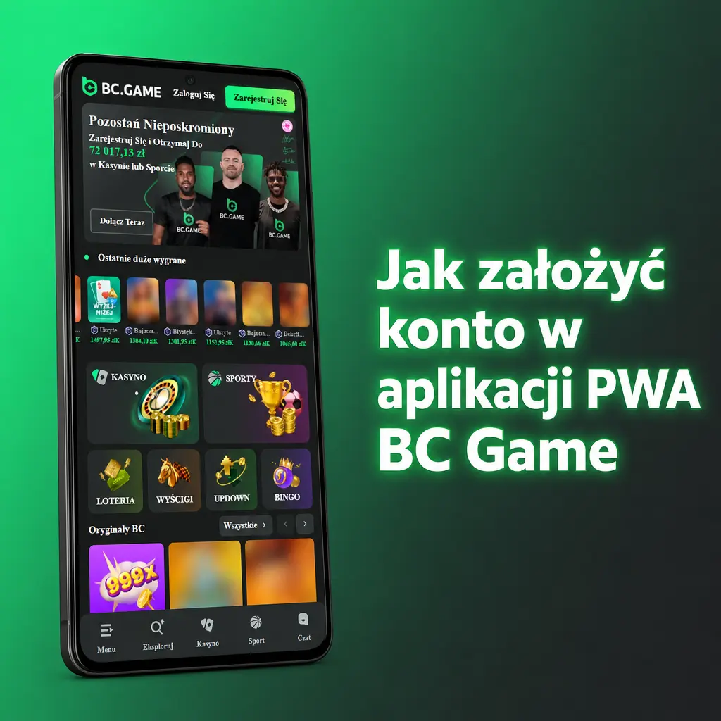 Rejestracja konta w aplikacji PWA BC Game – szybki formularz zakładania konta w mniej niż 2 minuty