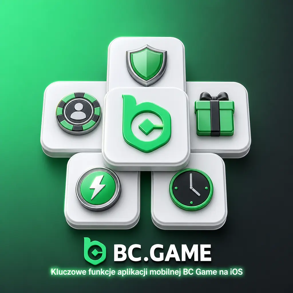 Kluczowe funkcje aplikacji mobilnej BC Game na iOS: kasyno, zakłady sportowe, bonusy i płatności kryptowalutami.