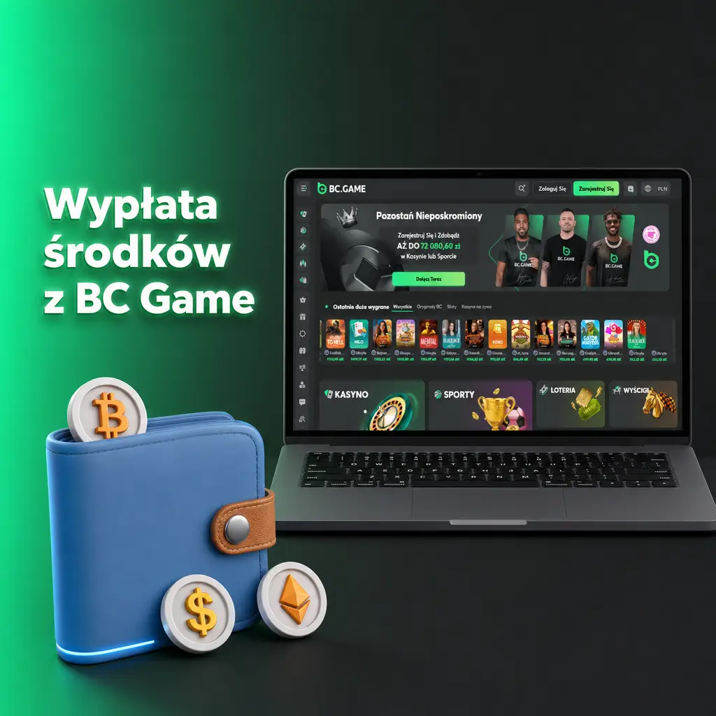 Wypłata środków z BC Game – proces weryfikacji konta, wyboru kryptowaluty i potwierdzania transakcji w panelu użytkownika.