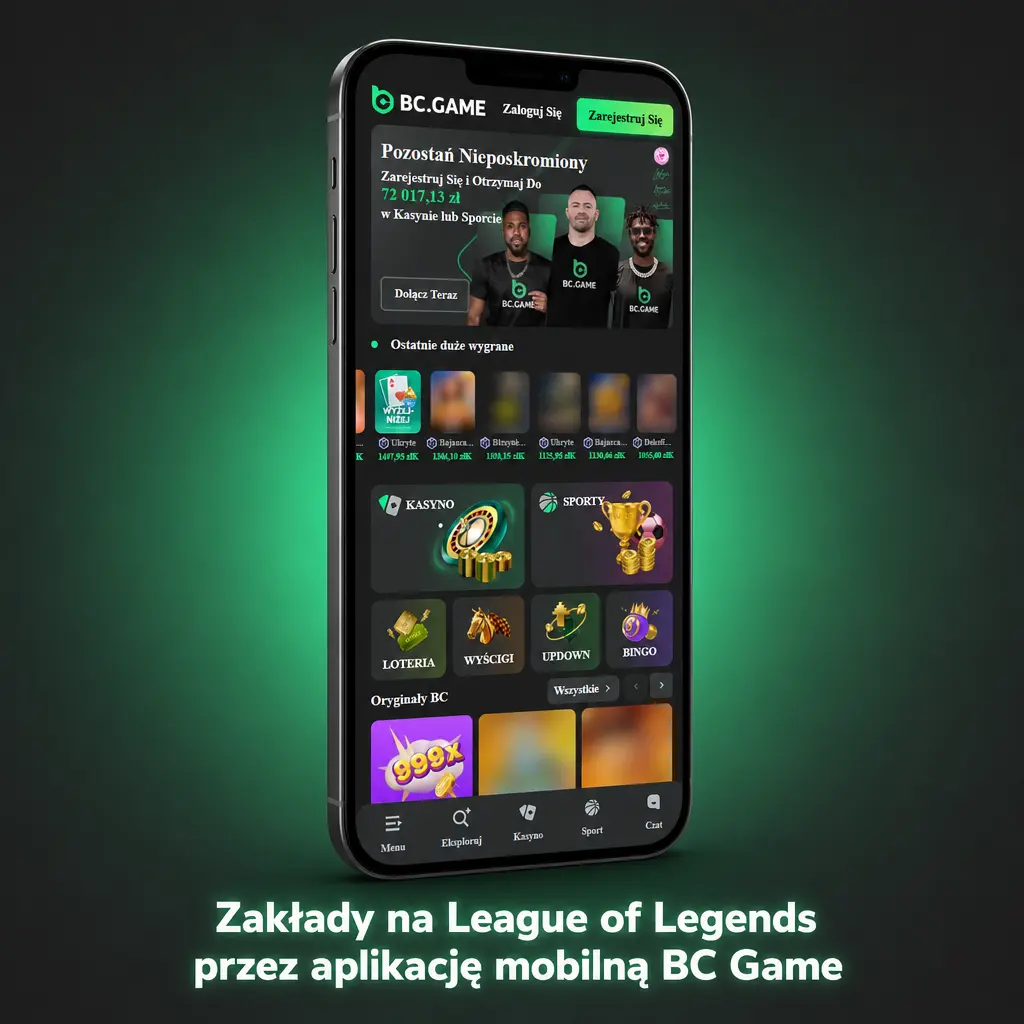 Aplikacja mobilna BC Game na iOS i Android do zakładów na League of Legends – LEC, Worlds i inne turnieje