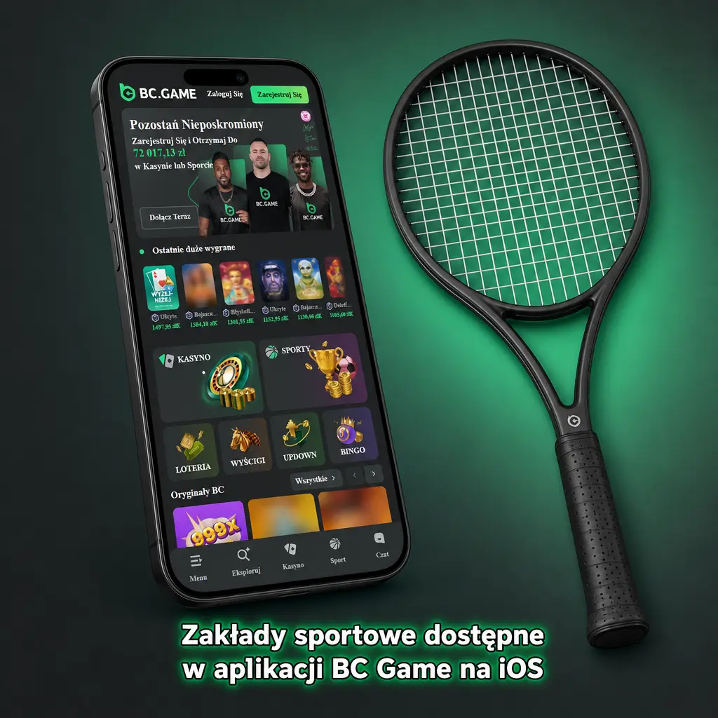 Zakłady sportowe w aplikacji BC Game na iOS – piłka nożna, koszykówka, tenis, siatkówka i esport na żywo